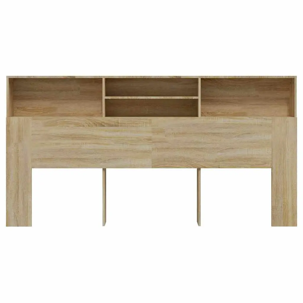 Headboard Cabinet Integrated Storage 200cm Brown Sonoma Oak