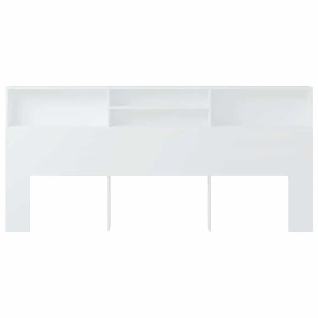 Headboard Cabinet White Wall Mounted Storage 220 cm