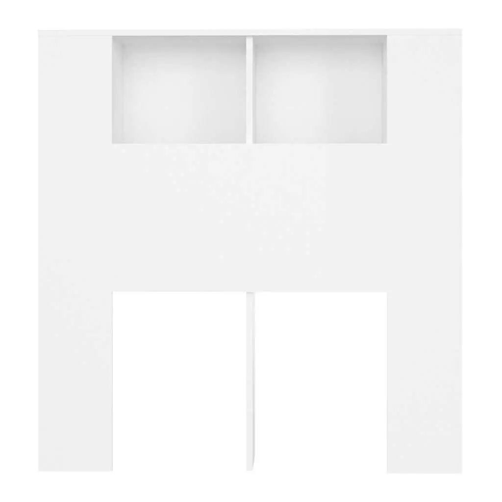 Headboard Cabinet White Wall-Mounted with Storage Compartments 100 x 18.5 x 102.5 cm
