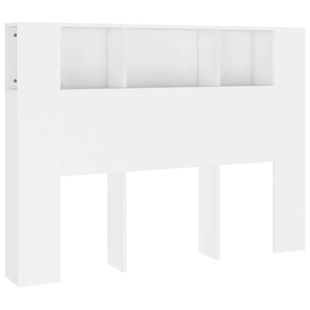 Headboard Cabinet White Wall Mount 140cm Bedroom Storage Bookcase Organiser