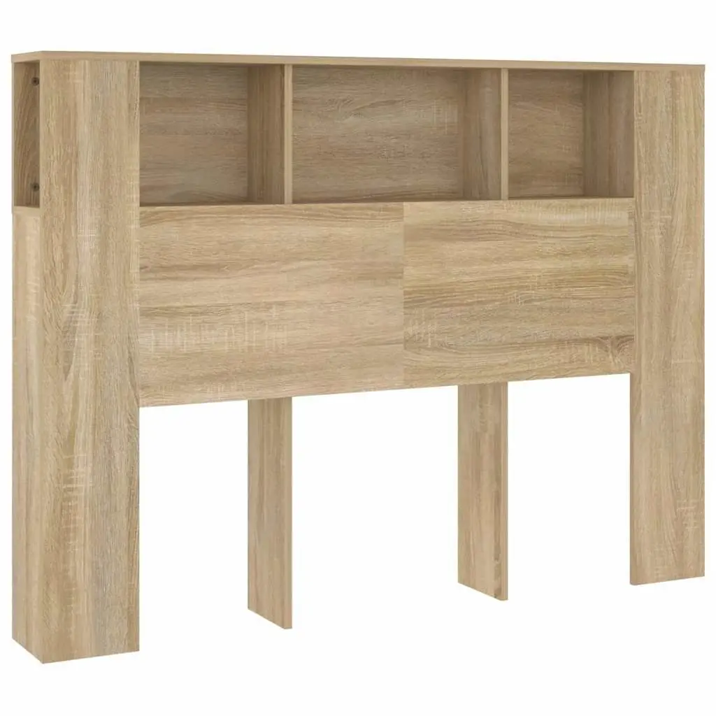 Headboard Cabinet Wall-Mounted Bedroom Storage Bookcase 140cm Brown Oak