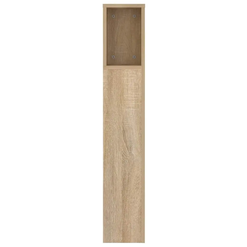 Headboard Cabinet Wall-Mounted Bedroom Storage Bookcase 140cm Brown Oak