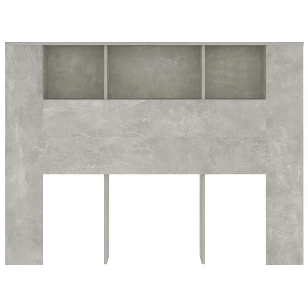 Headboard Cabinet Grey Wall Mount Storage Bed Bookcase 140cm