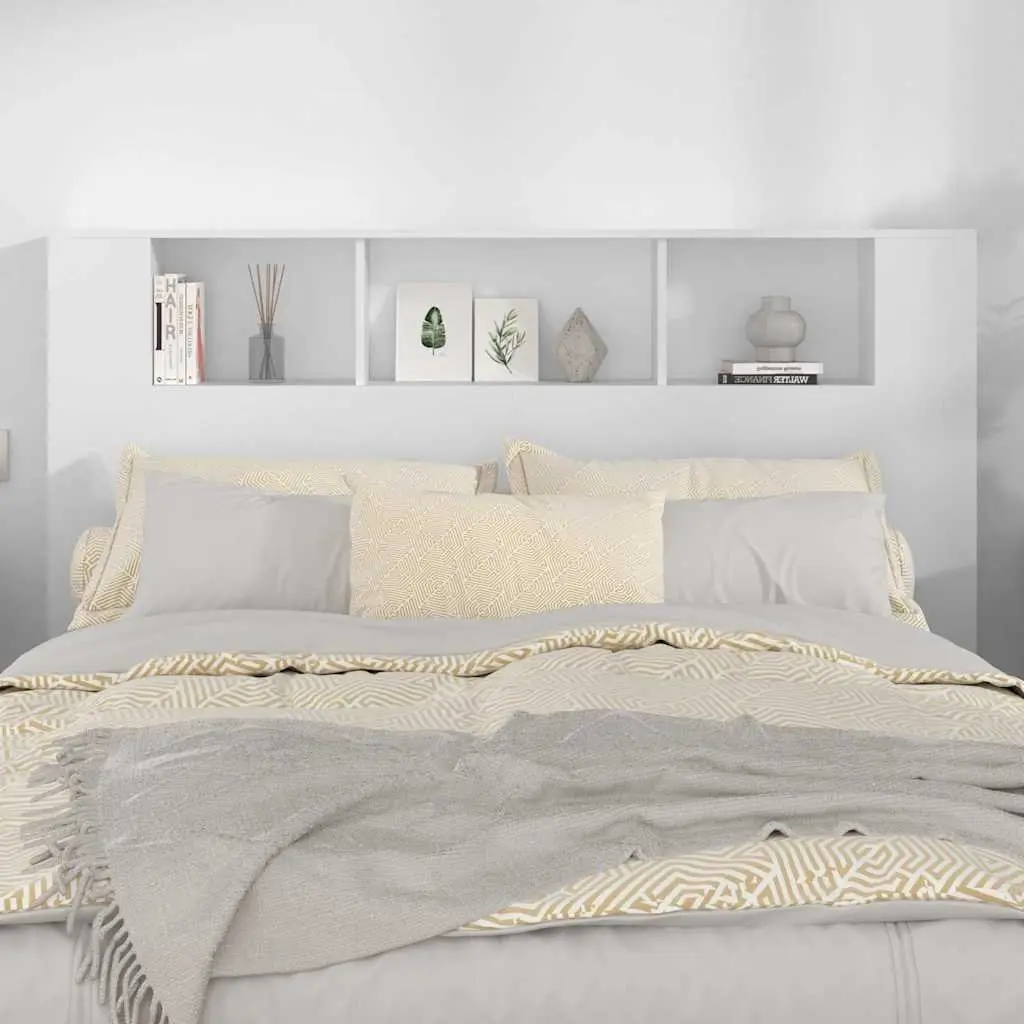 160cm White Headboard Cabinet