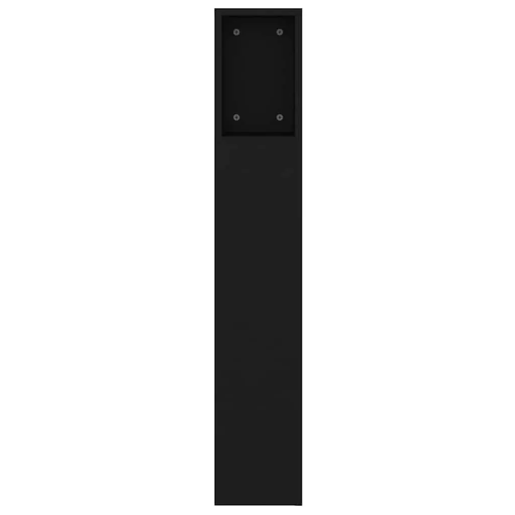 Headboard Cabinet Black Wall-Mounted 160cm Bedroom Storage Bookcase