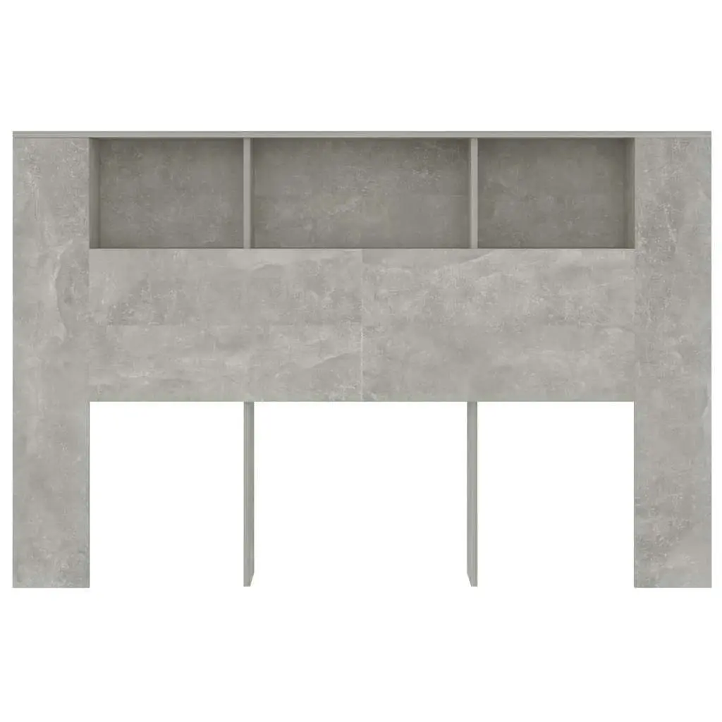 Wall-Mounted Headboard Cabinet Grey Storage Organiser 160cm with Compartments