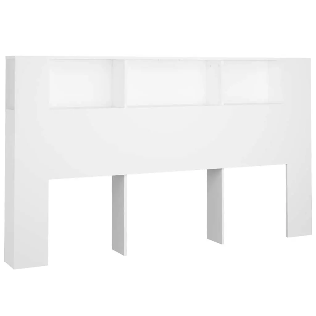 Headboard Cabinet White Wall-Mounted 180cm