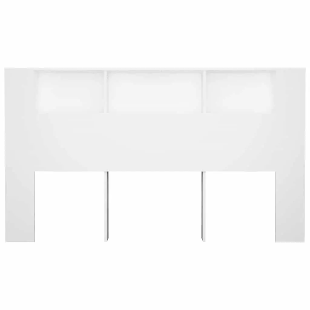 Headboard Cabinet White Wall-Mounted 180cm