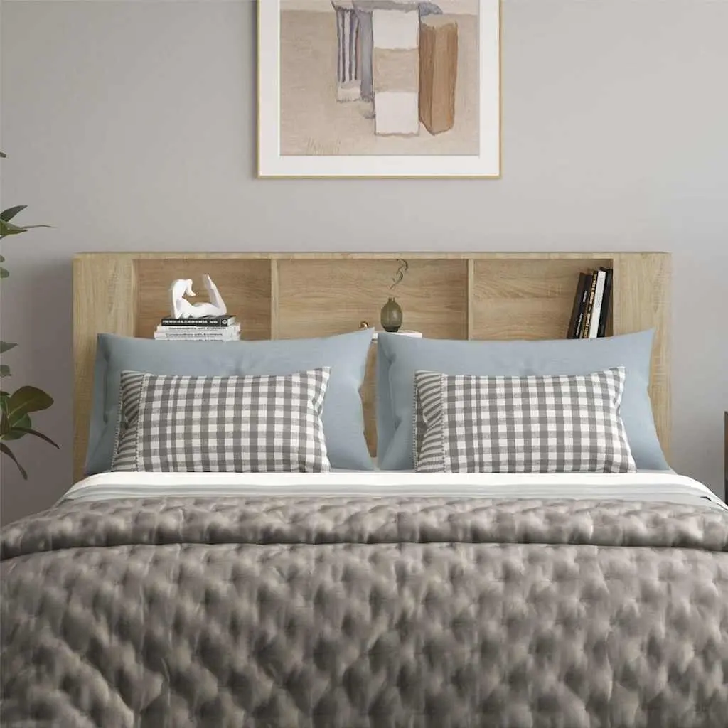 Headboard Cabinet Wall-Mounted Storage Compartment Brown 180 cm