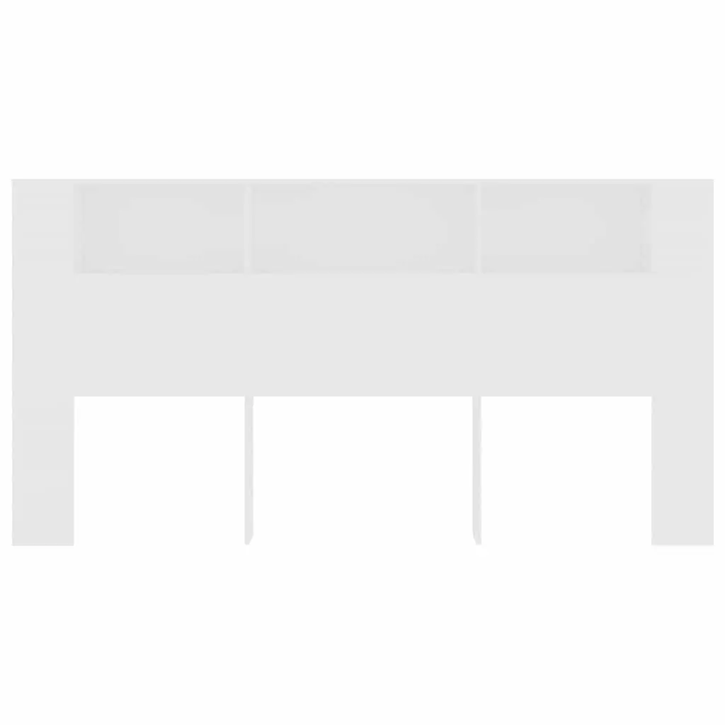 Headboard Cabinet White 200cm Wall Storage Organiser Bedroom Furniture Unit