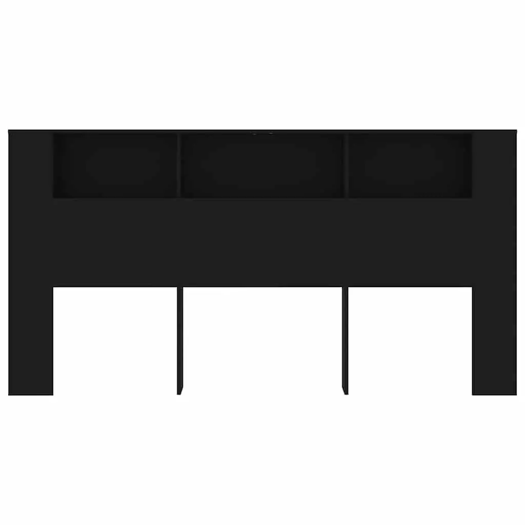 Black 200cm Headboard Cabinet