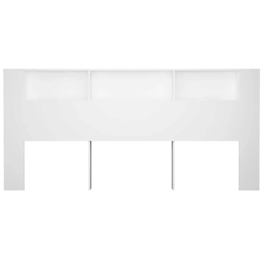 Headboard Cabinet White 220cm Bedroom Storage Unit