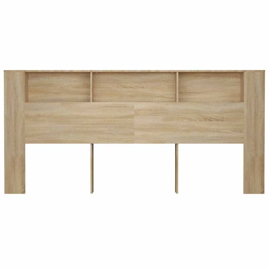 Headboard Cabinet Wall Mounted 220cm Engineered Wood Brown