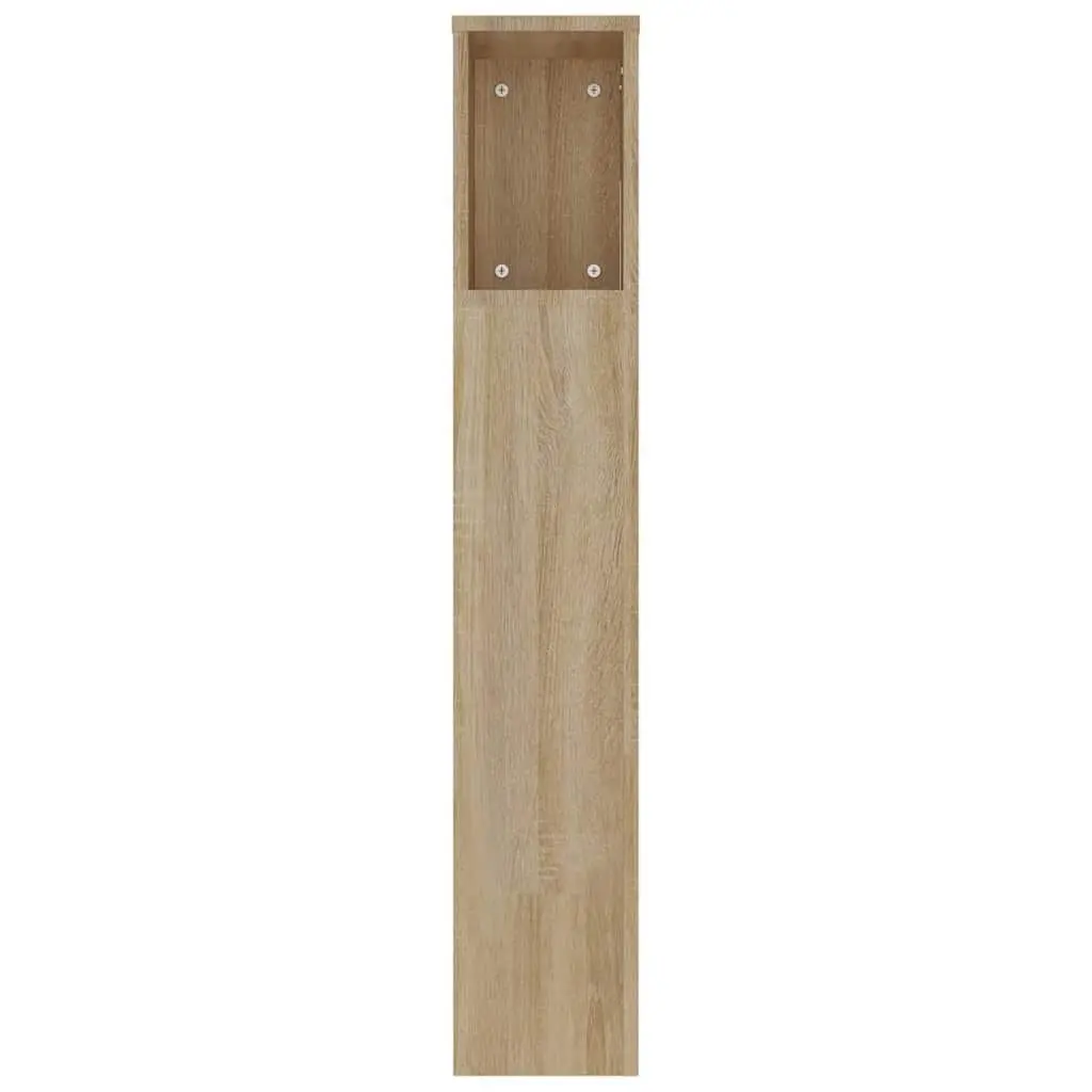 Headboard Cabinet Wall Mounted 220cm Engineered Wood Brown