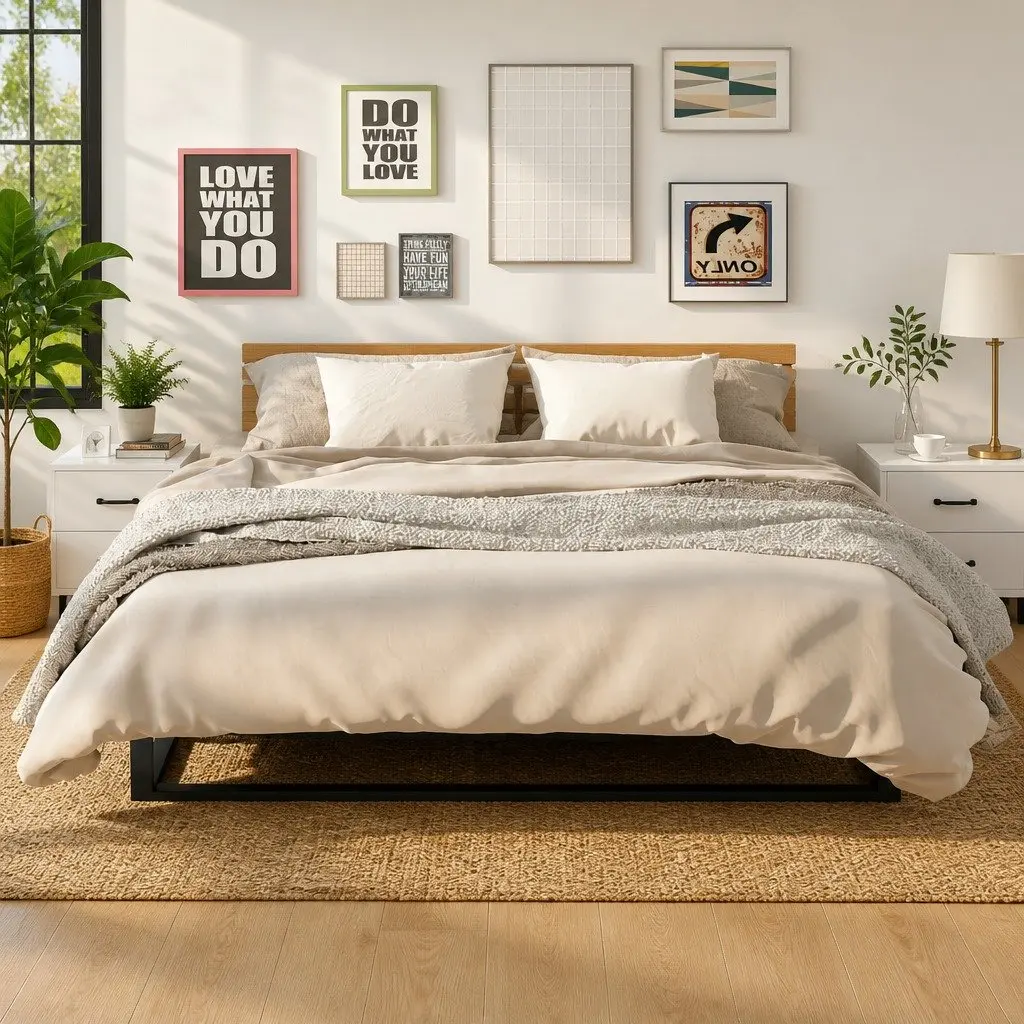 Bedside Cabinets White High Gloss 2 Piece Storage Drawers Metal Legs