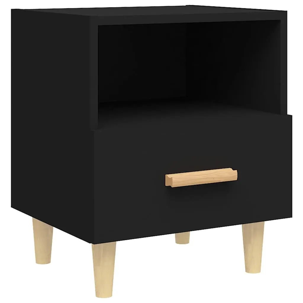 Bedside Cabinets Black Scandinavian Storage 40 x 35 x 47 cm