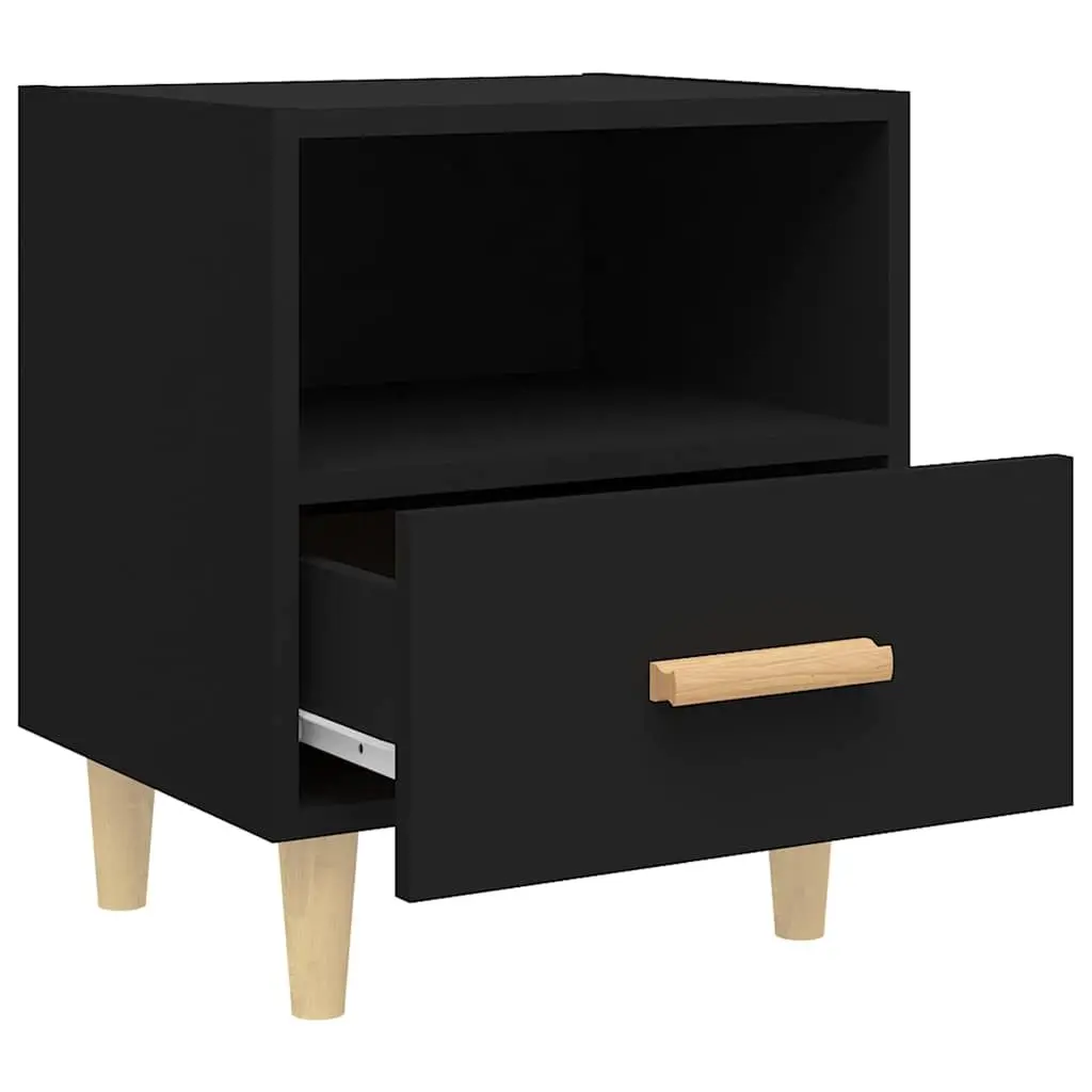 Bedside Cabinets Black Scandinavian Storage 40 x 35 x 47 cm