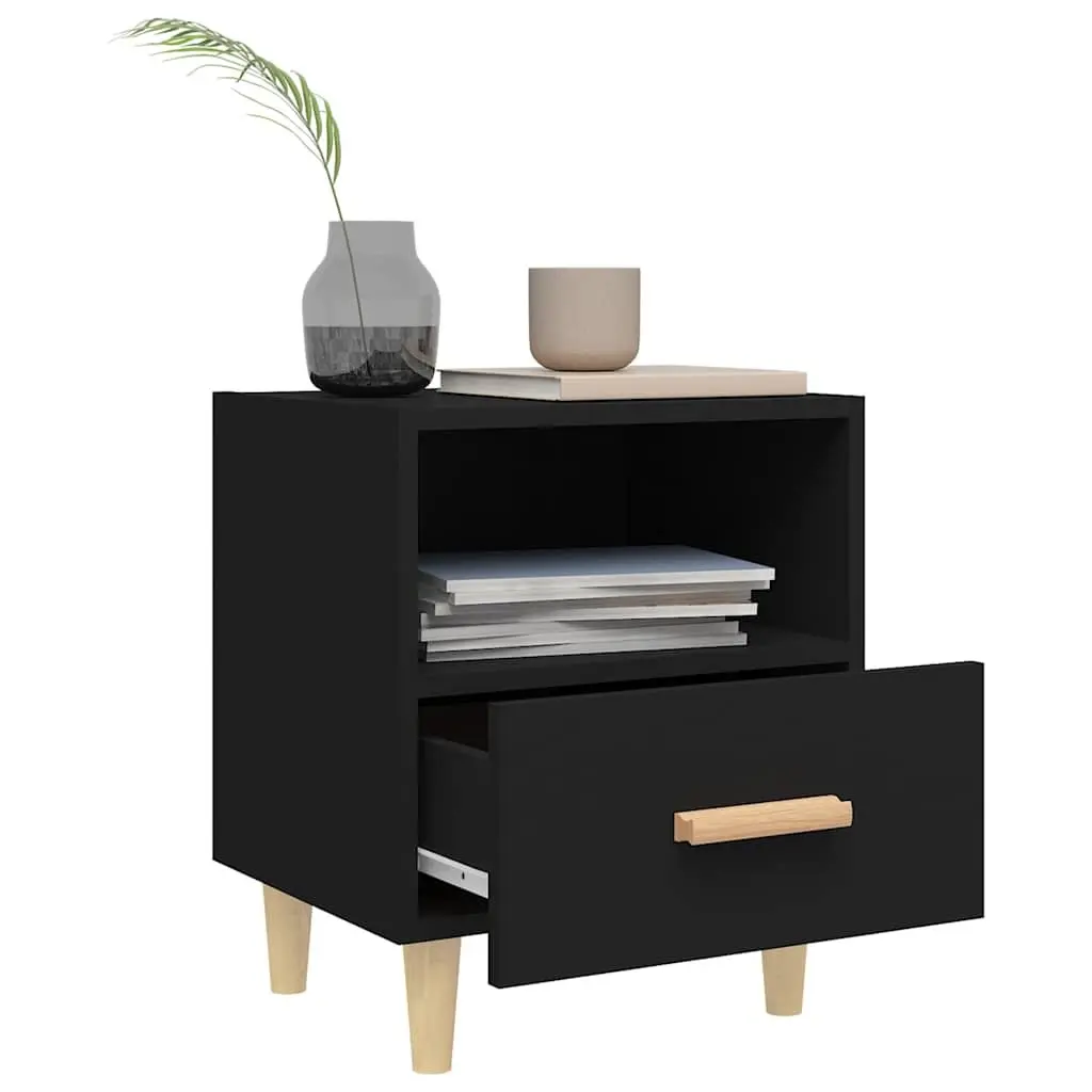 Bedside Cabinets Black Scandinavian Storage 40 x 35 x 47 cm