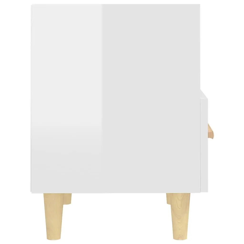 Bedside Cabinet 2 Pieces White Scandinavian Design Storage Compartment Drawer