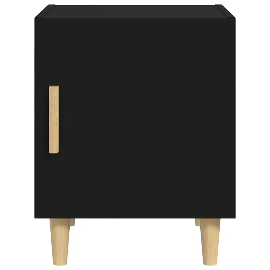 Bedside Cabinet 2 Pieces Black Storage Nightstand Table Bedroom Furniture