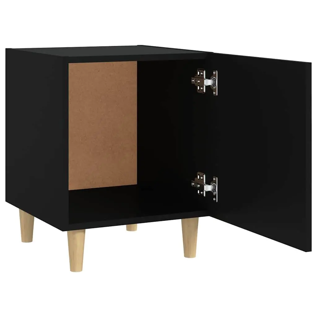 Bedside Cabinet 2 Pieces Black Storage Nightstand Table Bedroom Furniture