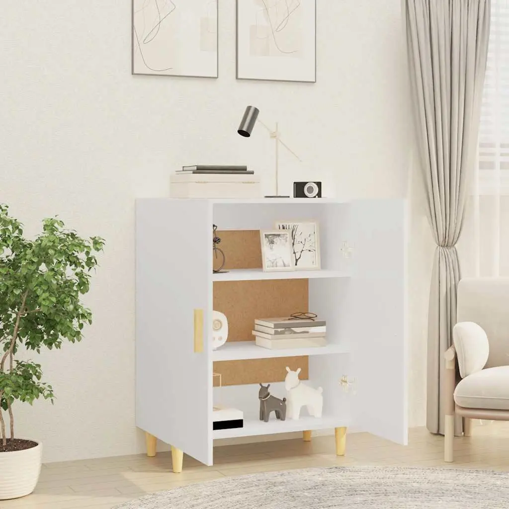 White Sideboard Cabinet 70x34x90cm Storage Buffet Furniture With Doors
