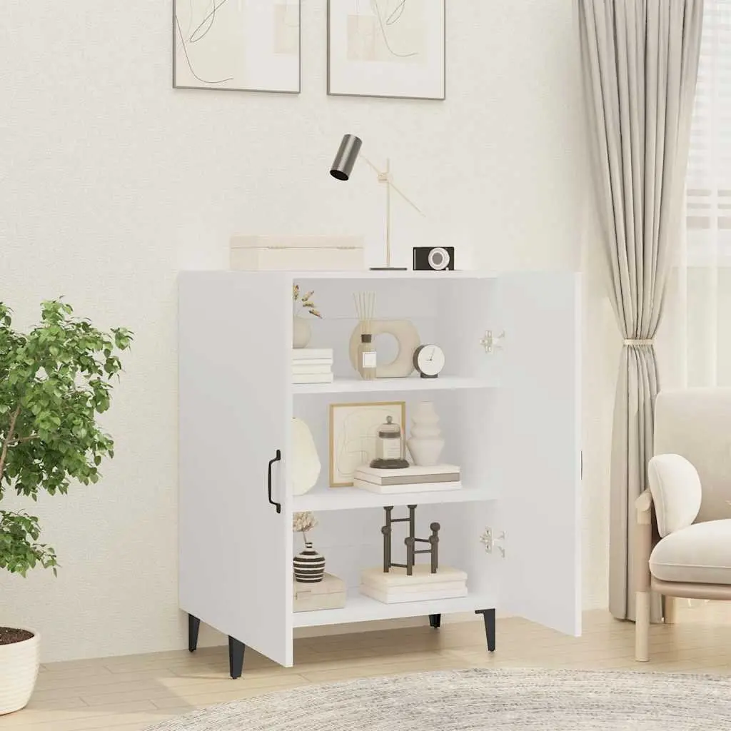 Sideboard White 70x34x90 cm Storage Cabinet with 2 Doors Engineered Wood Buffet