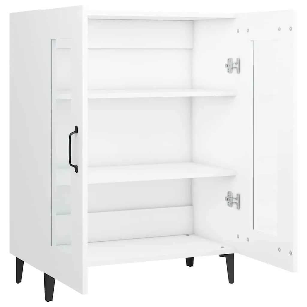 White Sideboard Cabinet with Glass Doors 69.5 x 34 x 90 cm Engineered Wood