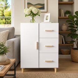 Versatile 3 Drawer White High Gloss Sideboard