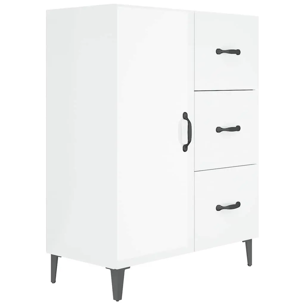 Sideboard High Gloss White Storage Cabinet 1 Door 3 Drawers Buffet Furniture