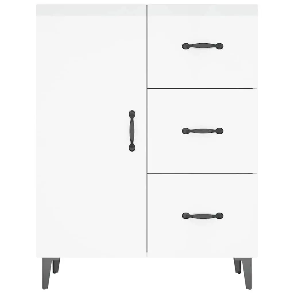 Sideboard High Gloss White Storage Cabinet 1 Door 3 Drawers Buffet Furniture
