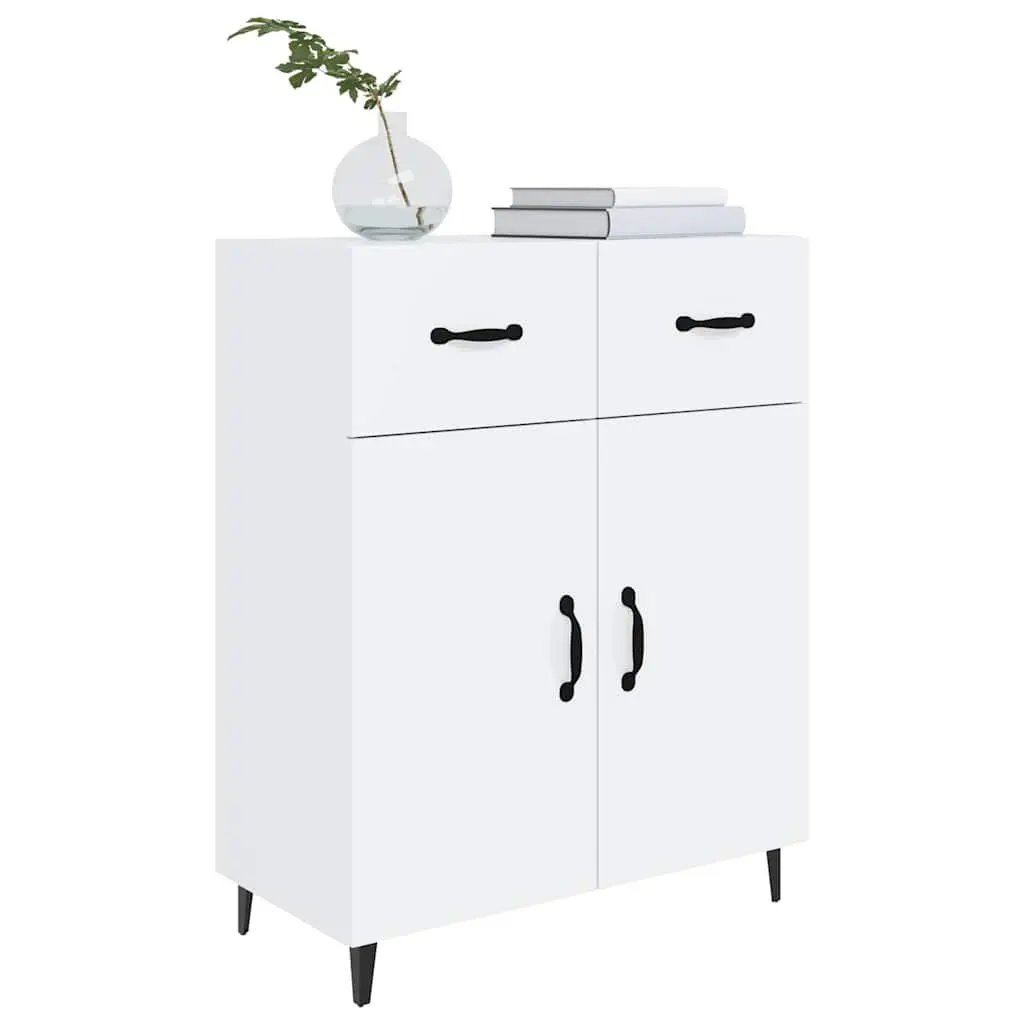 Sideboard High Gloss White 69.5x34x90cm Storage Cabinet 2 Doors 2 Drawers
