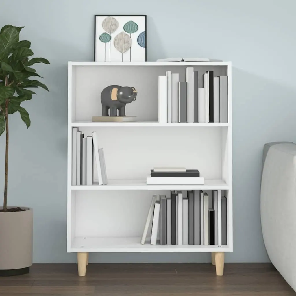 White Sideboard Cabinet Storage Furniture with 3 Shelves for Living Room Hallway