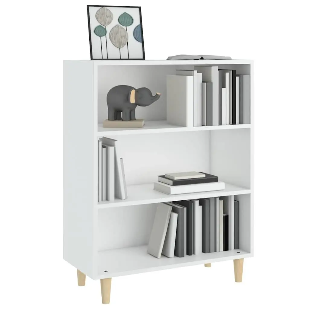 White Sideboard Cabinet Storage Furniture with 3 Shelves for Living Room Hallway