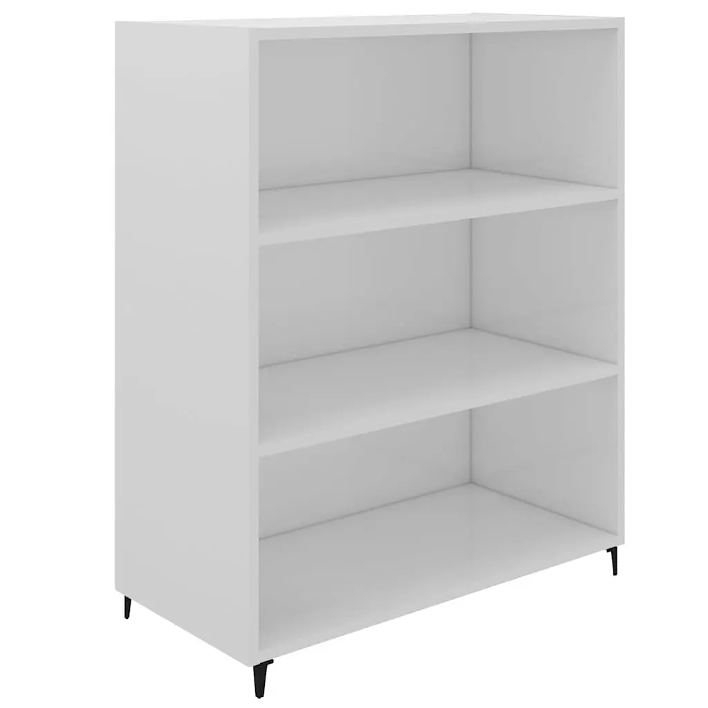 Sideboard High Gloss White Storage Cabinet 69.5x32.5x90cm Engineered Wood