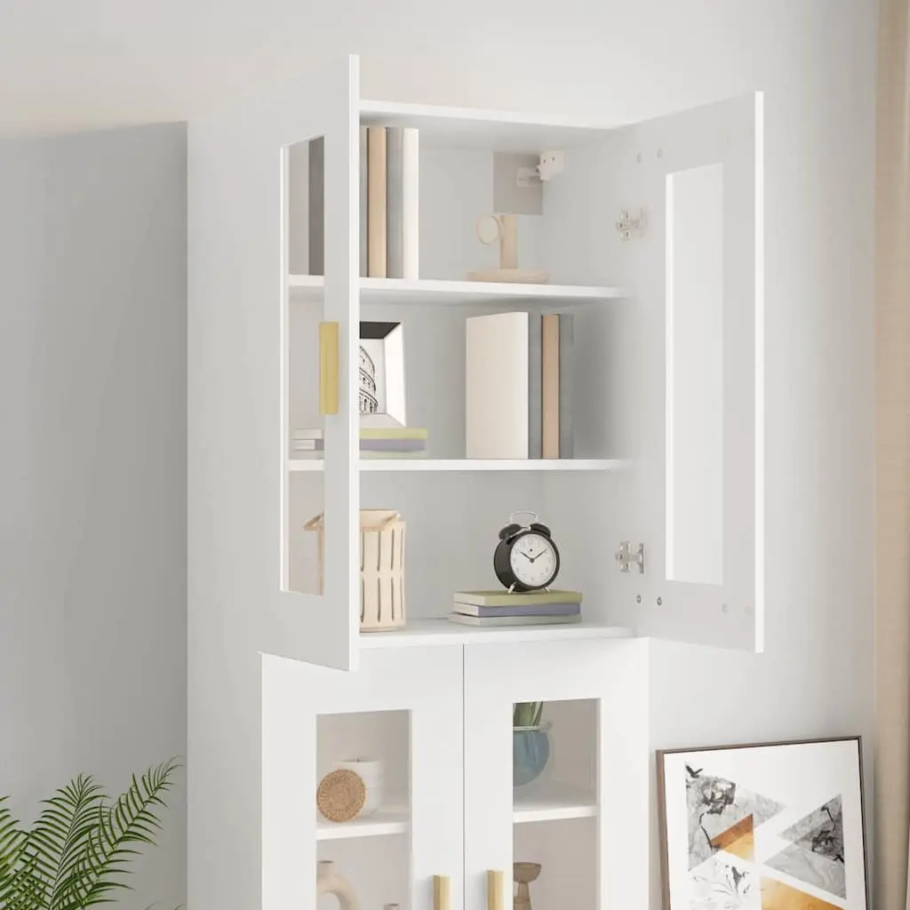 Hanging Wall Cabinet White Engineered Wood 69.5x34x90cm