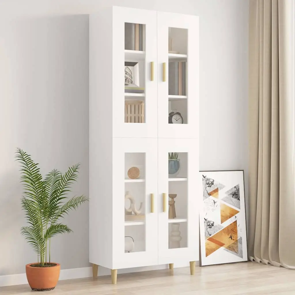 Hanging Wall Cabinet White Engineered Wood 69.5x34x90cm