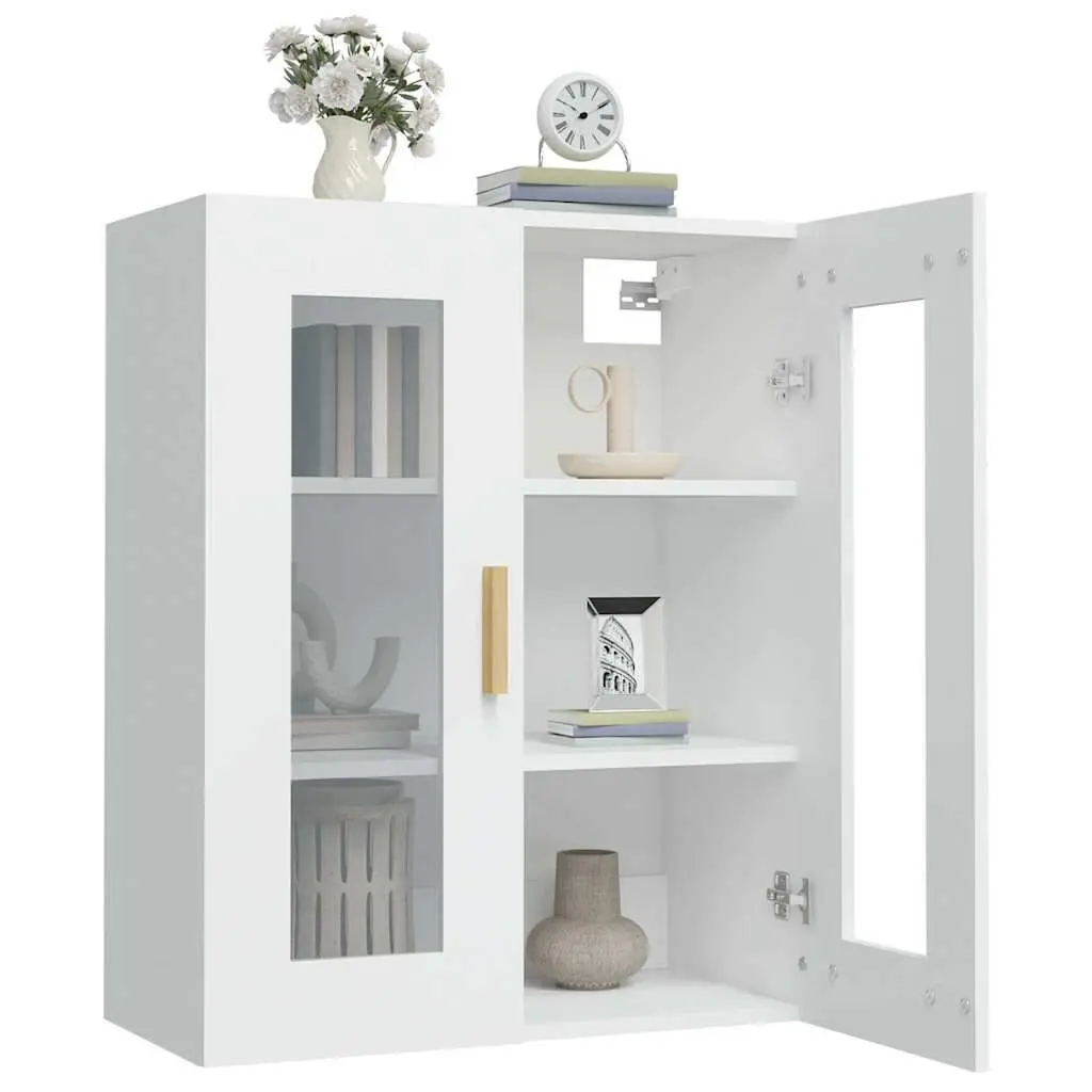 Hanging Wall Cabinet White Engineered Wood 69.5x34x90cm