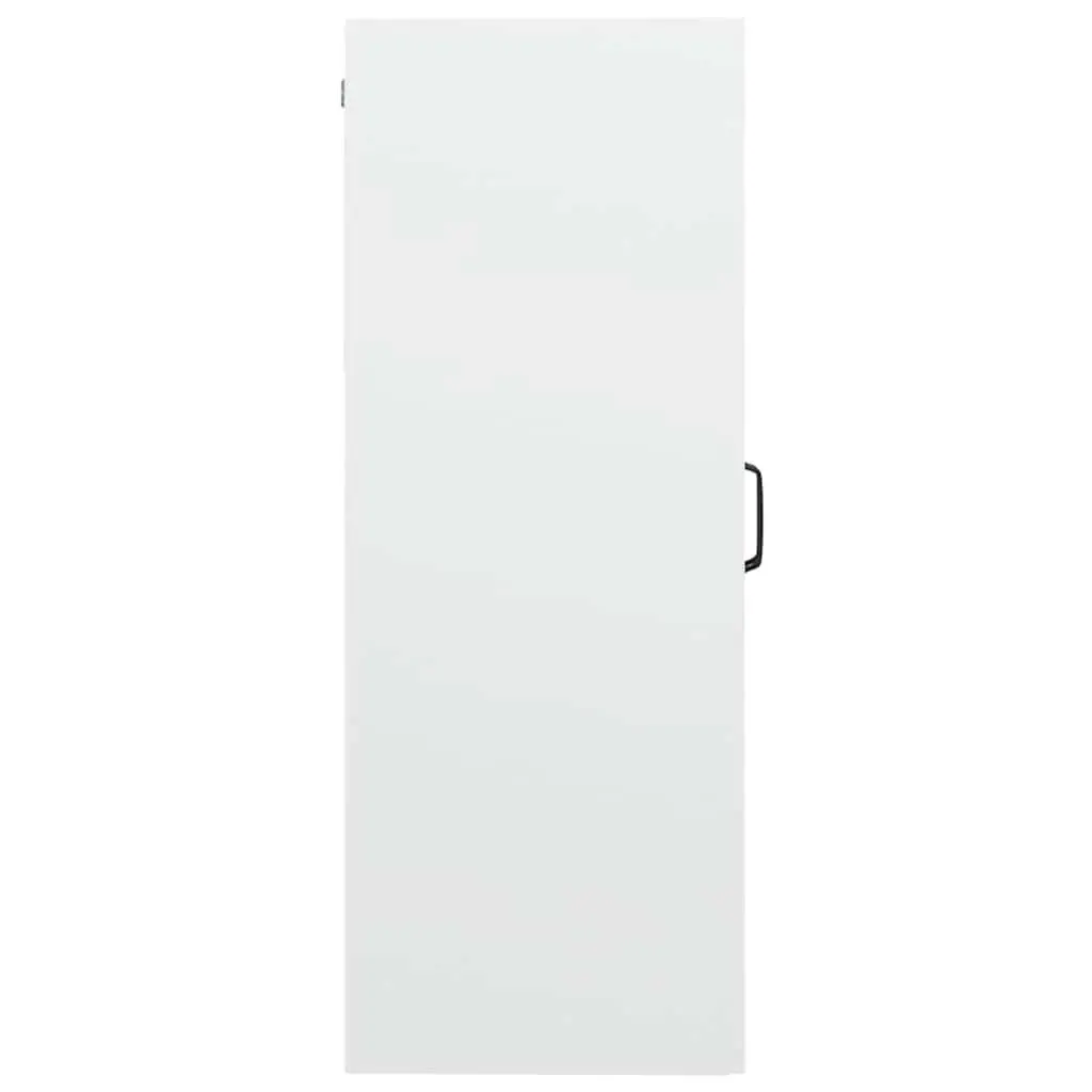 Hanging Wall Cabinet White Engineered Wood Storage Organiser 69.5 x 34 x 90 cm
