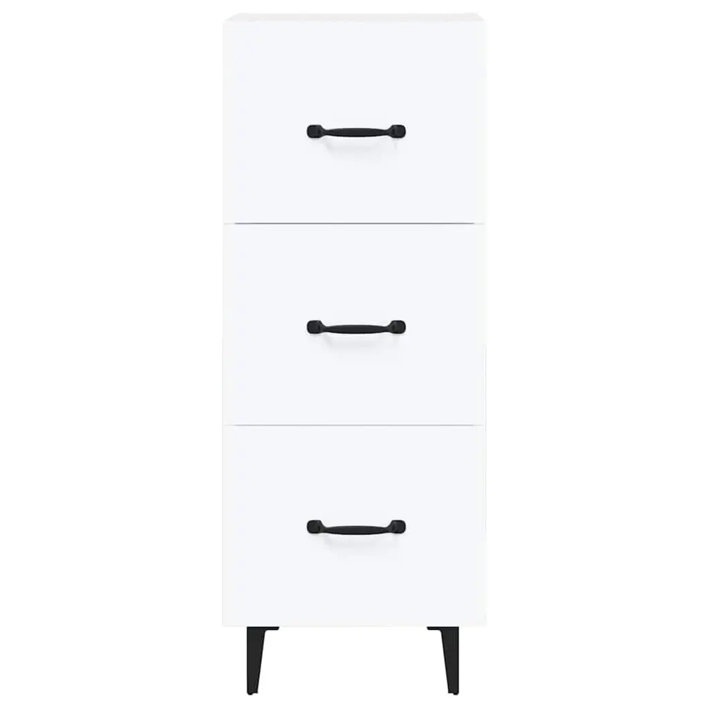 Sideboard Storage Cabinet Engineered Wood White 34.5 cm Width 34 cm Depth 90 cm Height