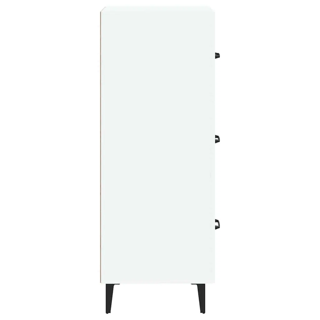 Sideboard Storage Cabinet Engineered Wood White 34.5 cm Width 34 cm Depth 90 cm Height