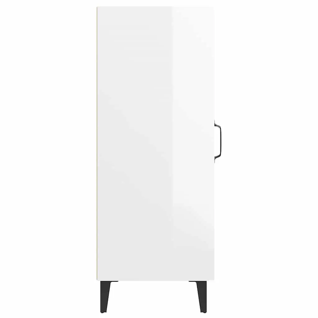 Sideboard Cabinet White High Gloss Engineered Wood 90cm