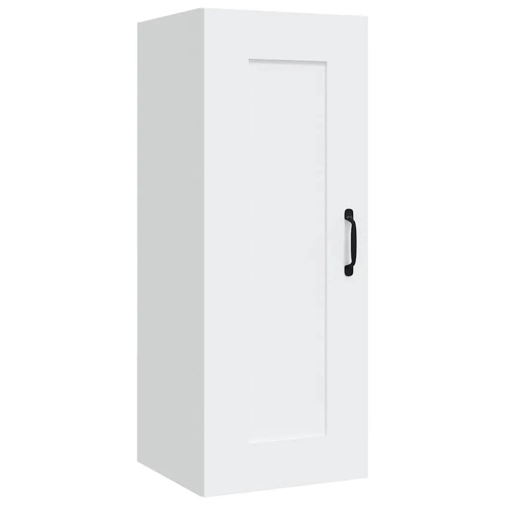 Hanging Storage Cabinet White Wall-Mounted Engineered Wood Organizer 35x34x90cm