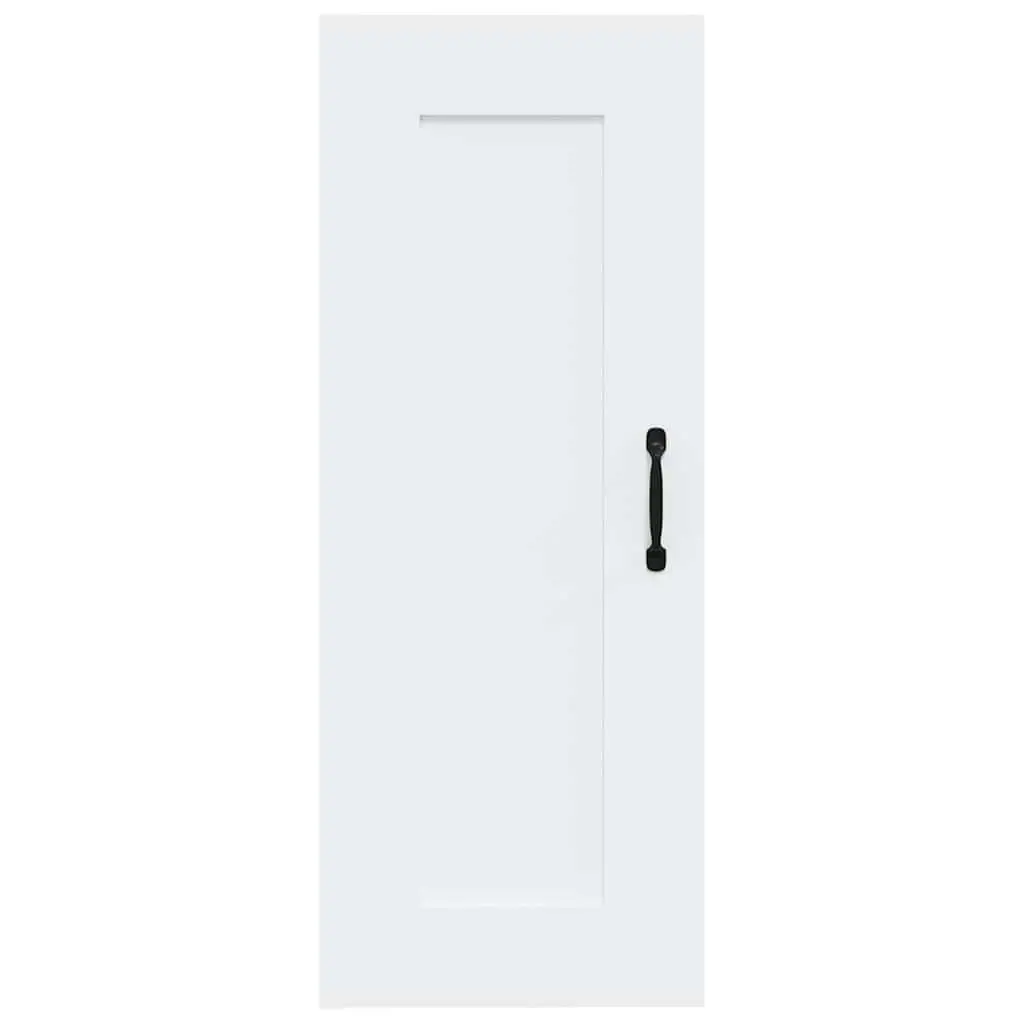 Hanging Storage Cabinet White Wall-Mounted Engineered Wood Organizer 35x34x90cm