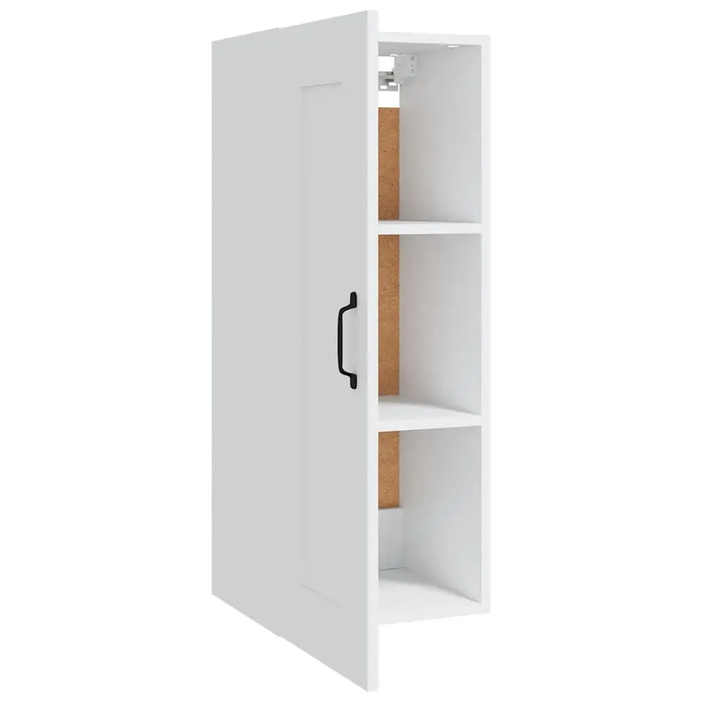 Hanging Storage Cabinet White Wall-Mounted Engineered Wood Organizer 35x34x90cm