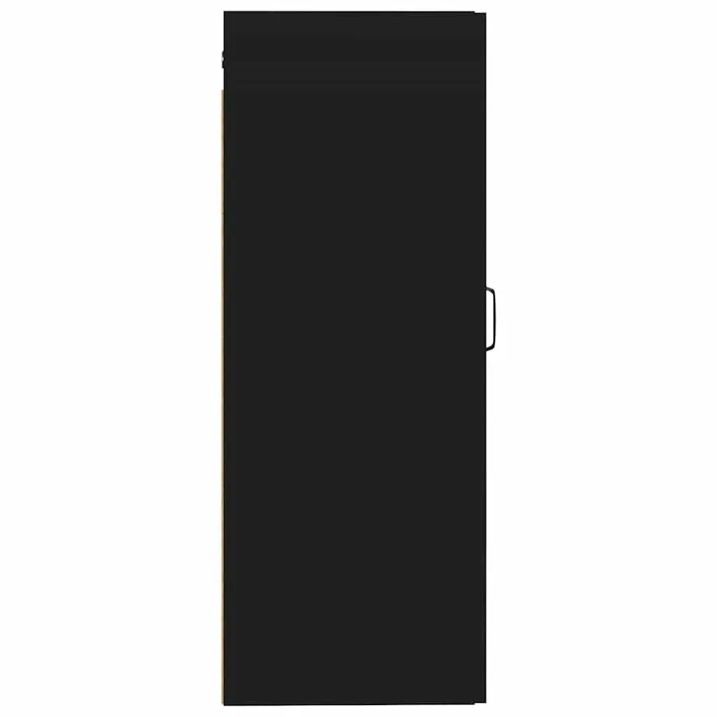Hanging Storage Cabinet Black Wall-Mounted Engineered Wood 35x34x90cm