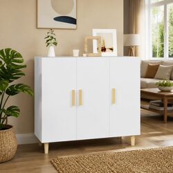 Friendly 3-Door White Sideboard Storage Cabinet 90x34x80 cm