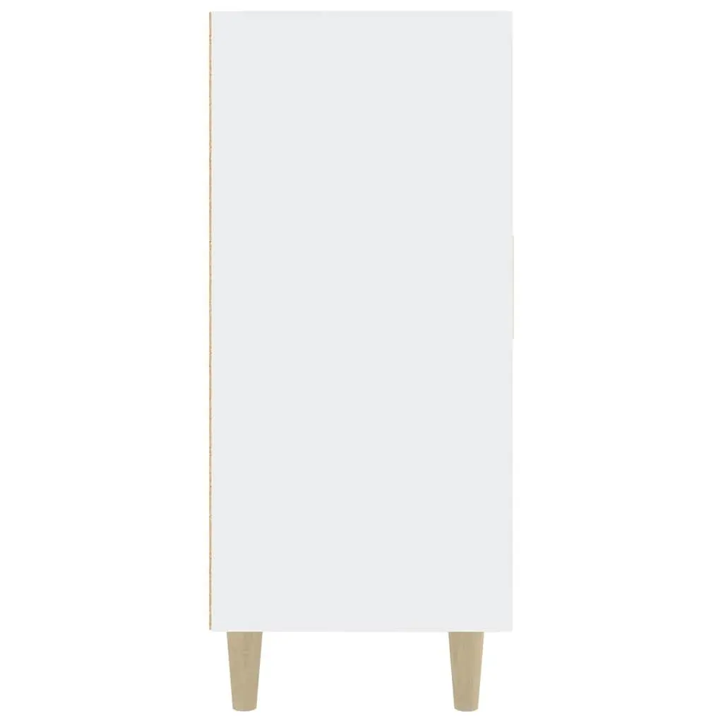 Sideboard White 90x34x80 cm 3 Door Storage Cabinet Buffet Furniture