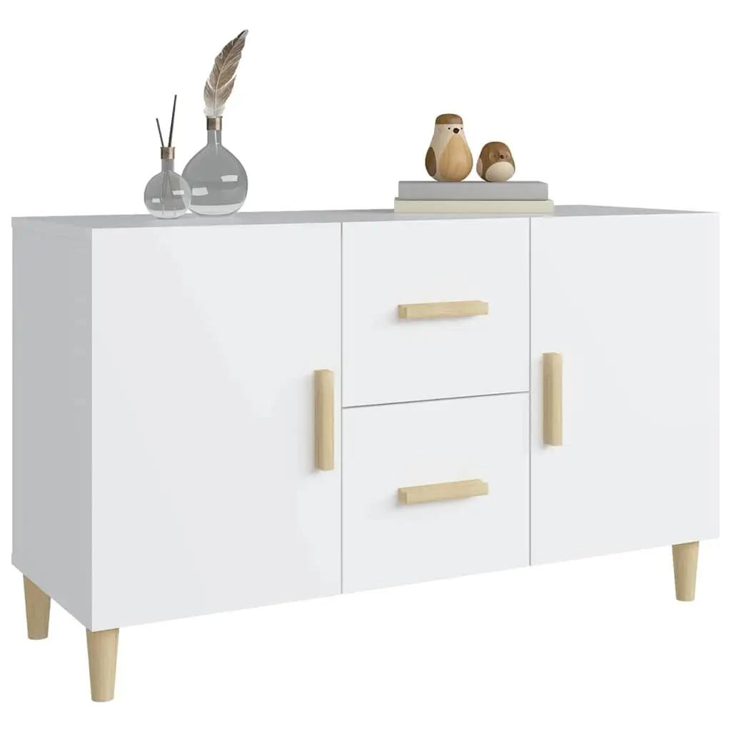 Sideboard White Engineered Wood 100x36x60cm Storage Cabinet 2 Doors 2 Drawers