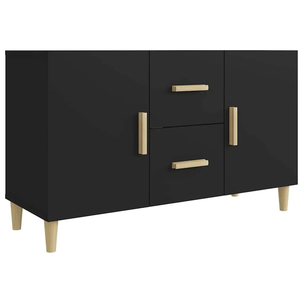 Sideboard Black Storage Cabinet Engineered Wood 100x36x60 cm